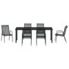 vidaXL Conjunto de Comedor de Jard&iacute;n 7 pcs Negro