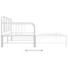 vidaXL Sof&aacute; cama extra&iacute;ble sin colch&oacute;n metal blanco 90x200cm