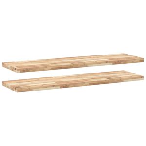 vidaXL Estantes flotantes 2 uds madera acacia sin tratar 140x40x4 cm
