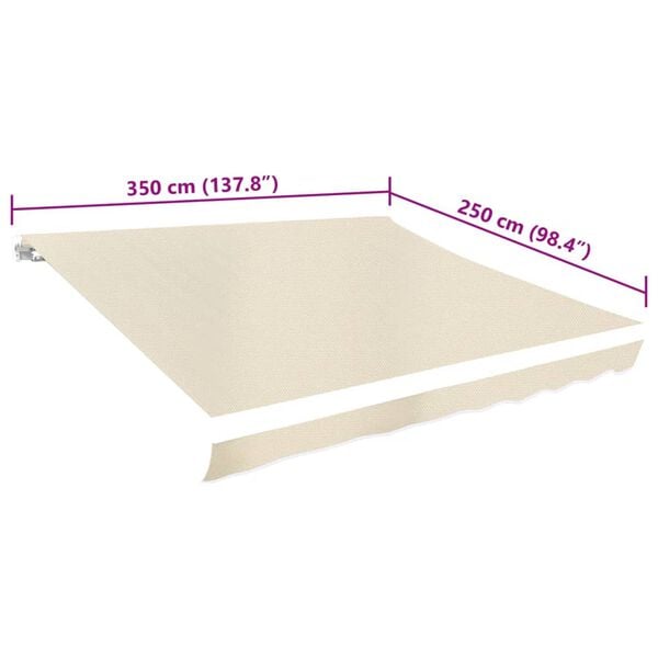 vidaXL Toldo de lona blanco crema 3,5x2,5 m