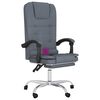 vidaXL Silla de oficina reclinable con masaje terciopelo gris oscuro