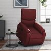 vidaXL Sillón reclinable elevable cuero artificial rojo tinto