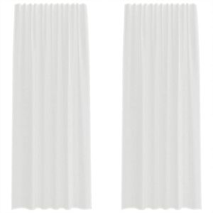 vidaXL Cortinas de gasa con bolsillos para varillas 2 uds. blanco