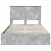 vidaXL Cama con almacenamiento con cabecera Gris Concreto 135 x 190 cm