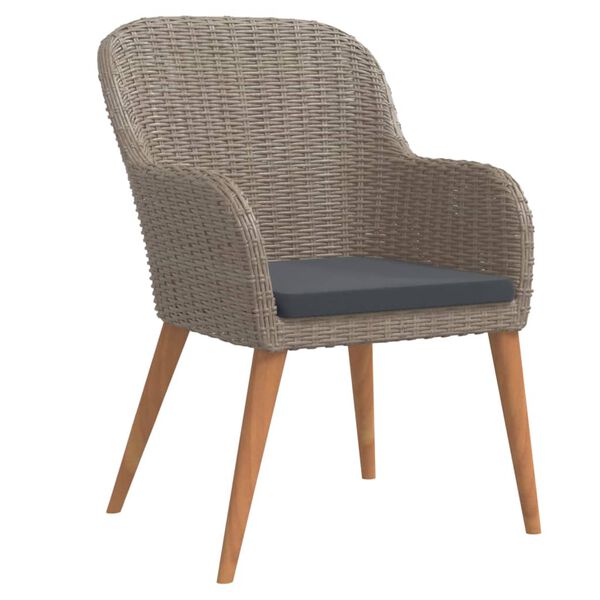 vidaXL Juego de comedor de jard&iacute;n 5 piezas con cojines marr&oacute;n