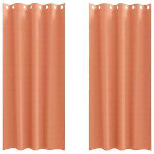 vidaXL Cortinas Opacas con Anillas 2 pcs Terracota 225 x 140 cm