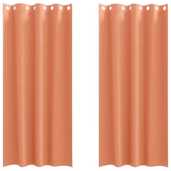 vidaXL Cortinas Opacas con Anillas 2 pcs Terracota 225 x 140 cm