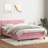 vidaXL Cama box spring con colch&oacute;n terciopelo rosa 140x220 cm