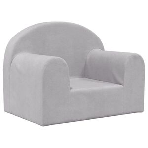 vidaXL Sof&aacute; para ni&ntilde;os felpa suave gris claro