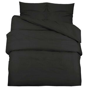 vidaXL Juego de funda n&oacute;rdica microfibra ligera negro 140x200 cm