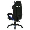 vidaXL Silla gaming con luces LED RGB cuero sintético azul y negro