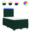 vidaXL Cama box spring con colch&oacute;n terciopelo verde oscuro 120x190 cm