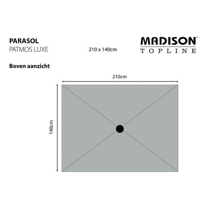 Madison Sombrilla Patmos Luxe rectangular 210x140 cm gris taupé