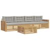vidaXL Conjunto de sof&aacute;s de exterior 5 uds. Blanco y Gris Claro