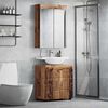 vidaXL Juego de muebles de ba&ntilde;o con estante TULUM Madera vieja