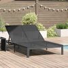 vidaXL Tumbona 2-persona Negro 60 x 200 x 27cm rat&aacute;n sint&eacute;tico