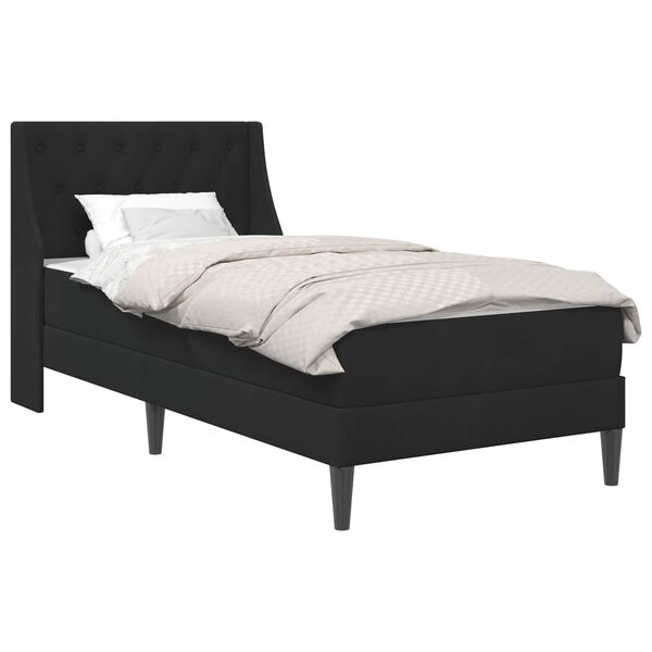 vidaXL Estructura de cama con colch&oacute;n Negro 80 x 200 cm Terciopelo