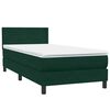 vidaXL Cama box spring con colch&oacute;n terciopelo verde oscuro 80x210 cm