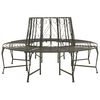 vidaXL Bancos de &Aacute;rbol 1-N&uacute;mero de plazas &Oslash; 160 x 89 cm Acero