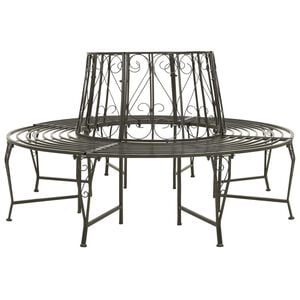 vidaXL Banco de &Aacute;rbol 8-N&uacute;mero de plazas &Oslash; 160 x 44 cm Acero