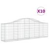 vidaXL Cestas de gaviones 10 uds forma de arco hierro 200x30x60/80 cm