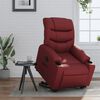 vidaXL Sillón elevable eléctrico cuero artificial rojo tinto