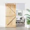 vidaXL Puerta corredera con herrajes madera maciza de pino 90x210 cm