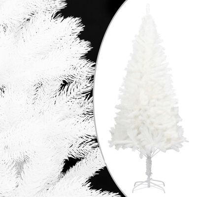 vidaXL Árbol artificial de Navidad con hojas realistas blanco 180 cm