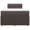 vidaXL Cama box spring con colch&oacute;n tela marr&oacute;n oscuro 120x200 cm