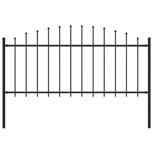 vidaXL Valla de jard&iacute;n Woerden con punta de lanza de acero, 170x75 cm, negro