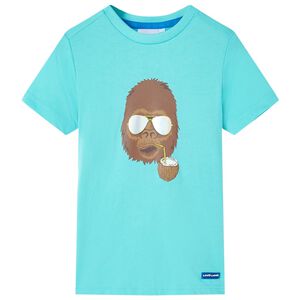 vidaXL Camiseta infantil de manga corta color aguamarina 140