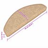 vidaXL Felpudos para escaleras 15 uds 65x21x4 cm Marr&oacute;n claro Semicircular Grande