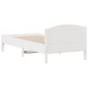 vidaXL Estructura de cama sin colch&oacute;n madera maciza blanca 75x190 cm