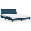 vidaXL Estructura de cama con LED sin colch&oacute;n Hanko terciopelo azul 160x200 cm
