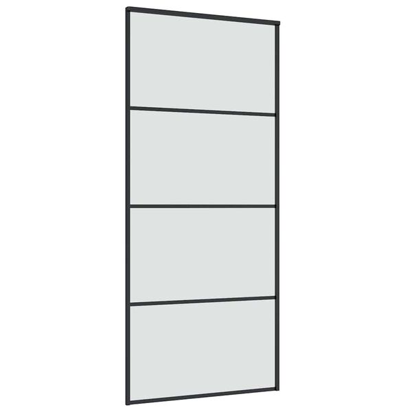 vidaXL Puerta corredera con set herrajes vidrio ESG aluminio 90x205 cm
