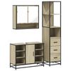 vidaXL Set de muebles de ba&ntilde;o 3 pzas madera contrachapada roble sonoma