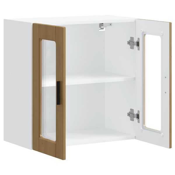 vidaXL Armario pared para cocina puerta cristal Porto roble artesanal