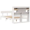 vidaXL Cama con estantería sin colchón madera maciza blanca 135x190 cm
