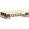 vidaXL Conjunto de sof&aacute;s de exterior con coj&iacute;n 10 pcs Natural y Crema