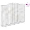 vidaXL Cestas de gaviones 12 uds forma de arco hierro 300x50x220/240cm