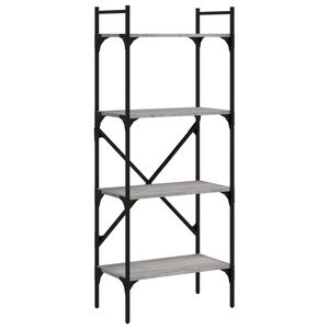 vidaXL Librer&iacute;a 4 estantes madera gris Sonoma 56x31,5x138,5 cm