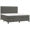 vidaXL Cama box spring colch&oacute;n y LED terciopelo gris oscuro 180x200 cm