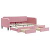 vidaXL Sof&aacute; cama nido con cajones terciopelo rosa 100x200 cm