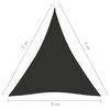 vidaXL Toldo de vela triangular tela Oxford gris antracita 5x7x7 m