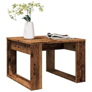 vidaXL Mesa auxiliar de madera de ingenier&iacute;a envejecida 50x50x35 cm