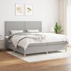 vidaXL Cama box spring con colch&oacute;n tela gris claro 200x200 cm
