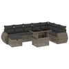 vidaXL Set de muebles de jard&iacute;n 9 pzas y cojines rat&aacute;n sint&eacute;tico gris