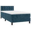 vidaXL Cama box spring con colch&oacute;n terciopelo azul oscuro 100x200 cm
