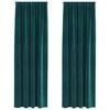 vidaXL Cortinas opacas 2 pcs Verde oscuro 140 x 260 cm Terciopelo