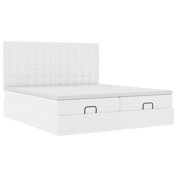 vidaXL Estructura cama otomana colchones blanco puro 160x200cm